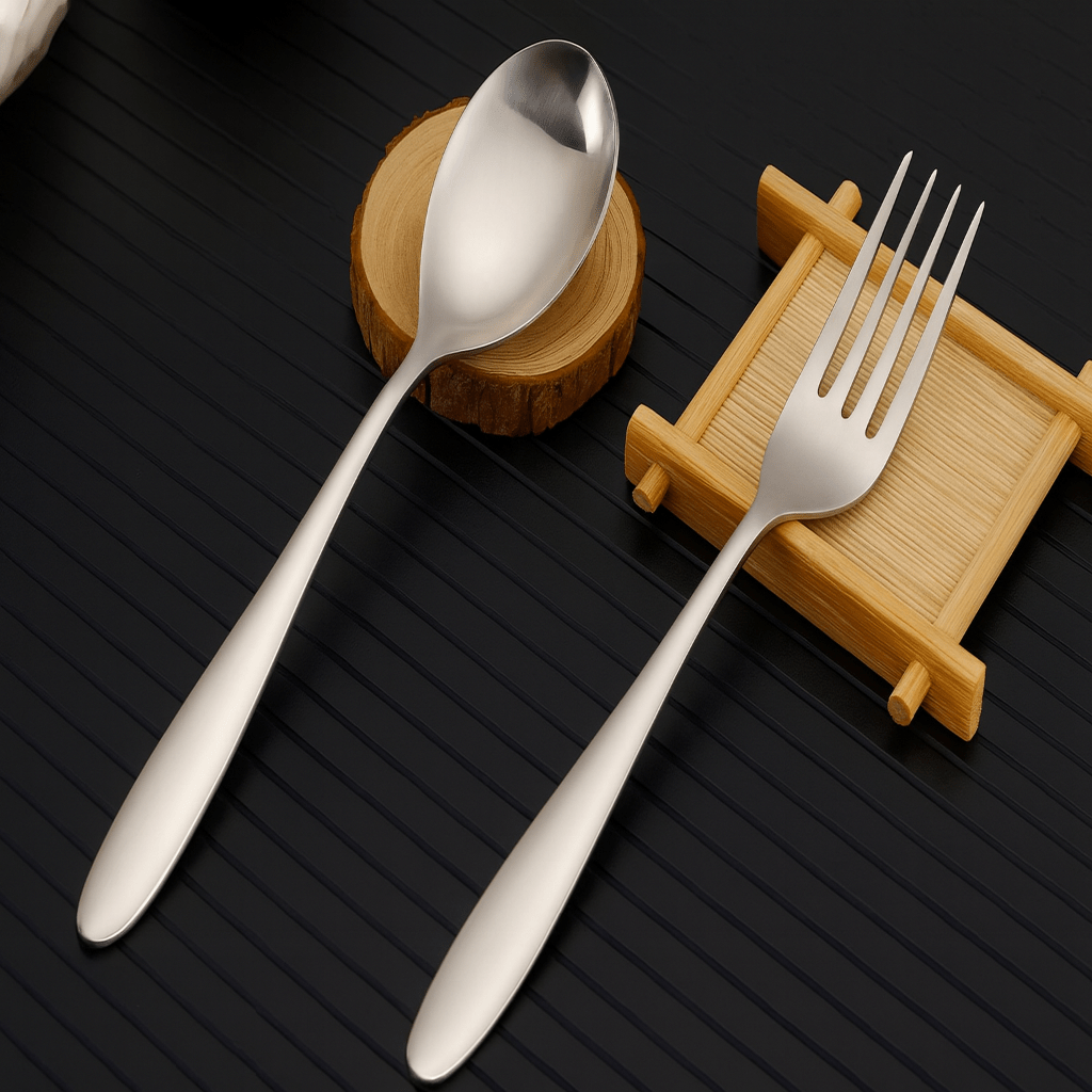 TerraLite Ultralight Titanium Cutlery Set For Campers And Backpackers Food Safe