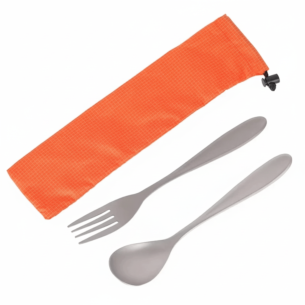 TerraLite Ultralight Titanium Cutlery Set For Campers And Backpackers Food Safe
