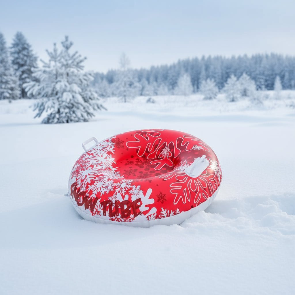 Frost Glide oppblåsbar snøtube for snømoro, slitesterk PVC, trygg for barn og voksne