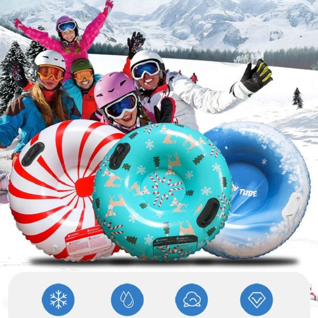 Frost Glide oppblåsbar snøtube for snømoro, slitesterk PVC, trygg for barn og voksne