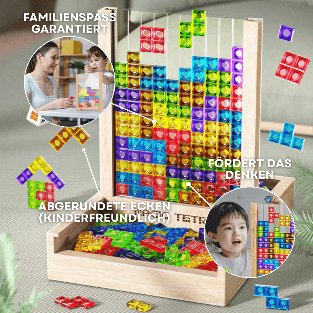TerraBlock Tetris deska Udržitelná dřevěná puzzle hra pro všechny věkové kategorie