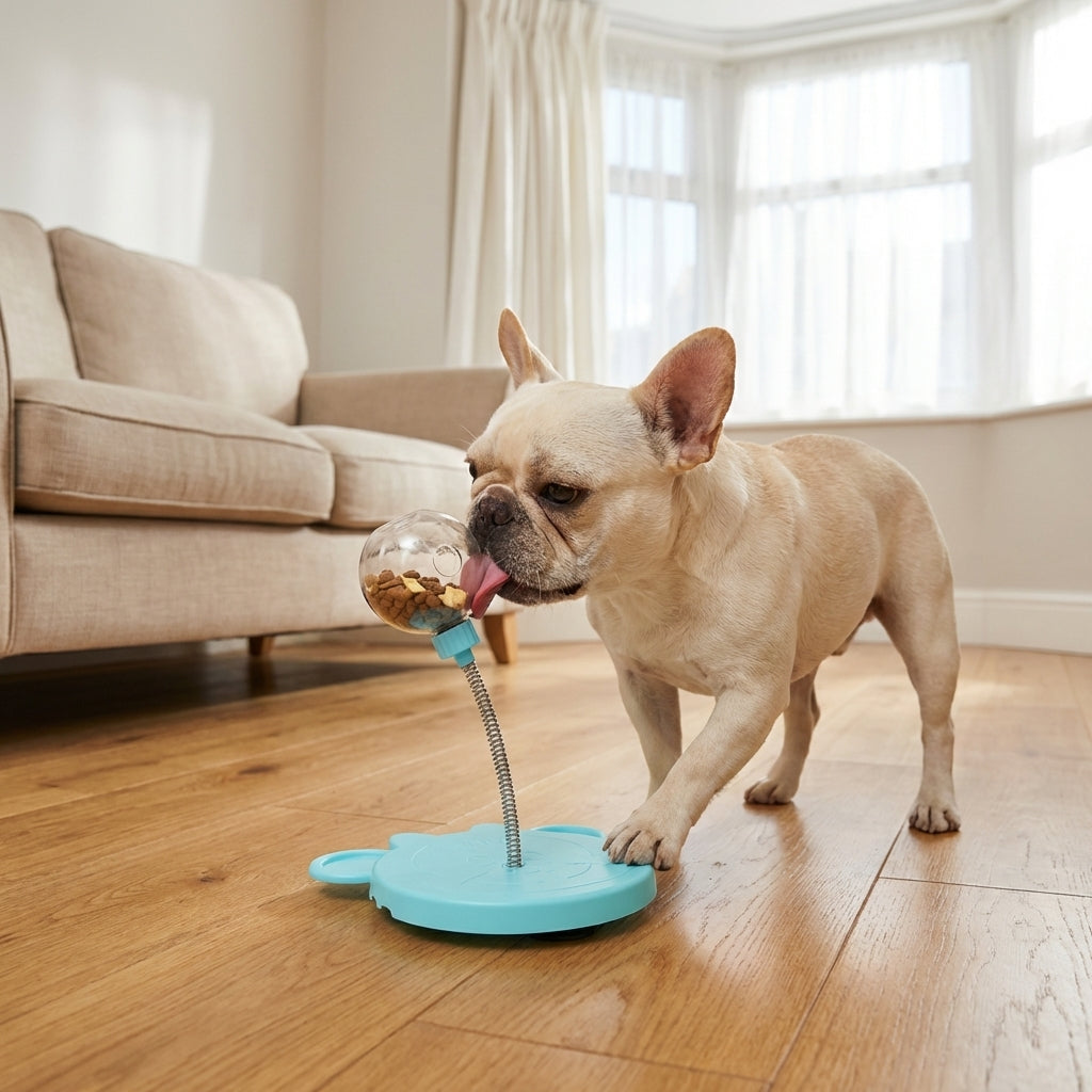 Wobble Treat Toy For Dogs With Spring Base And Lick Ball