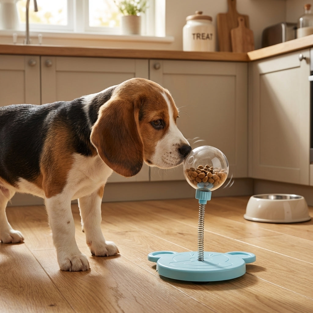 Wobble Treat Toy For Dogs With Spring Base And Lick Ball