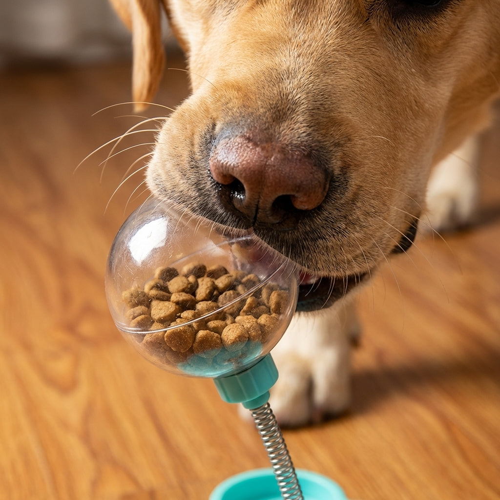 Wobble Treat Toy For Dogs With Spring Base And Lick Ball