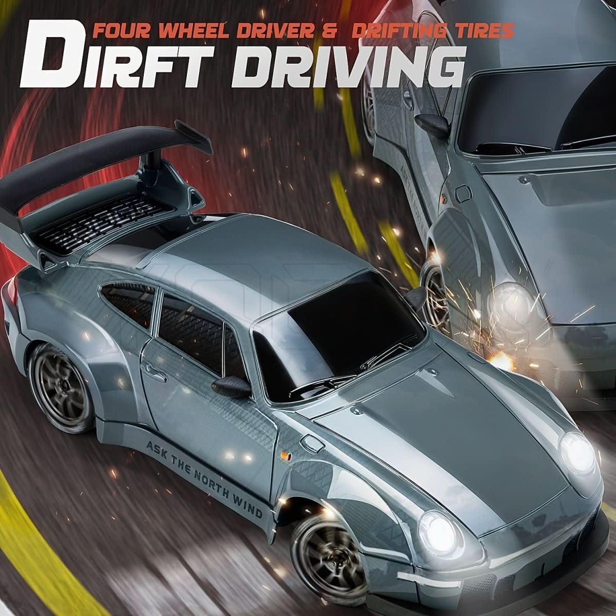 Nova Drift RC autó LED kerekekkel és összkerékhajtással, 1:24 méretarányban