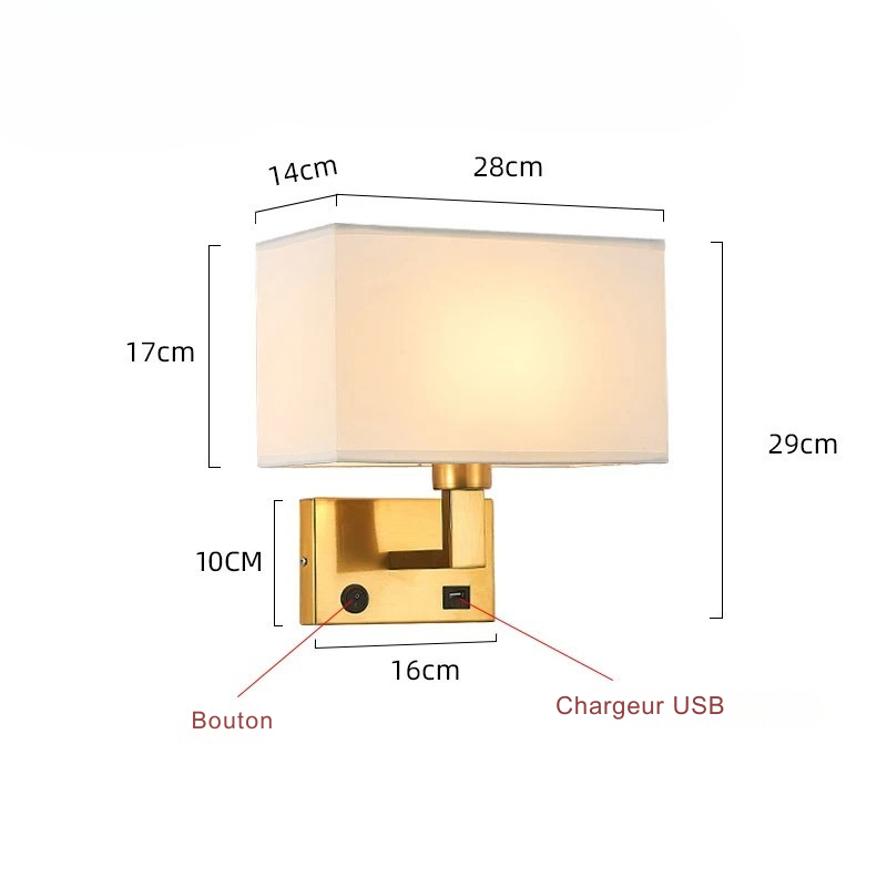LumaNova Wall-Mounted Bedside Lamp with Fabric Shade