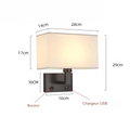 LumaNova Wall-Mounted Bedside Lamp with Fabric Shade