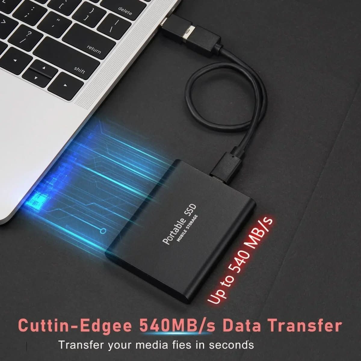 NovaVault Külső SSD 100GB USB-C USB 3.1 Nagy Sebességű Hordozható Meghajtó Profi Felhasználóknak
