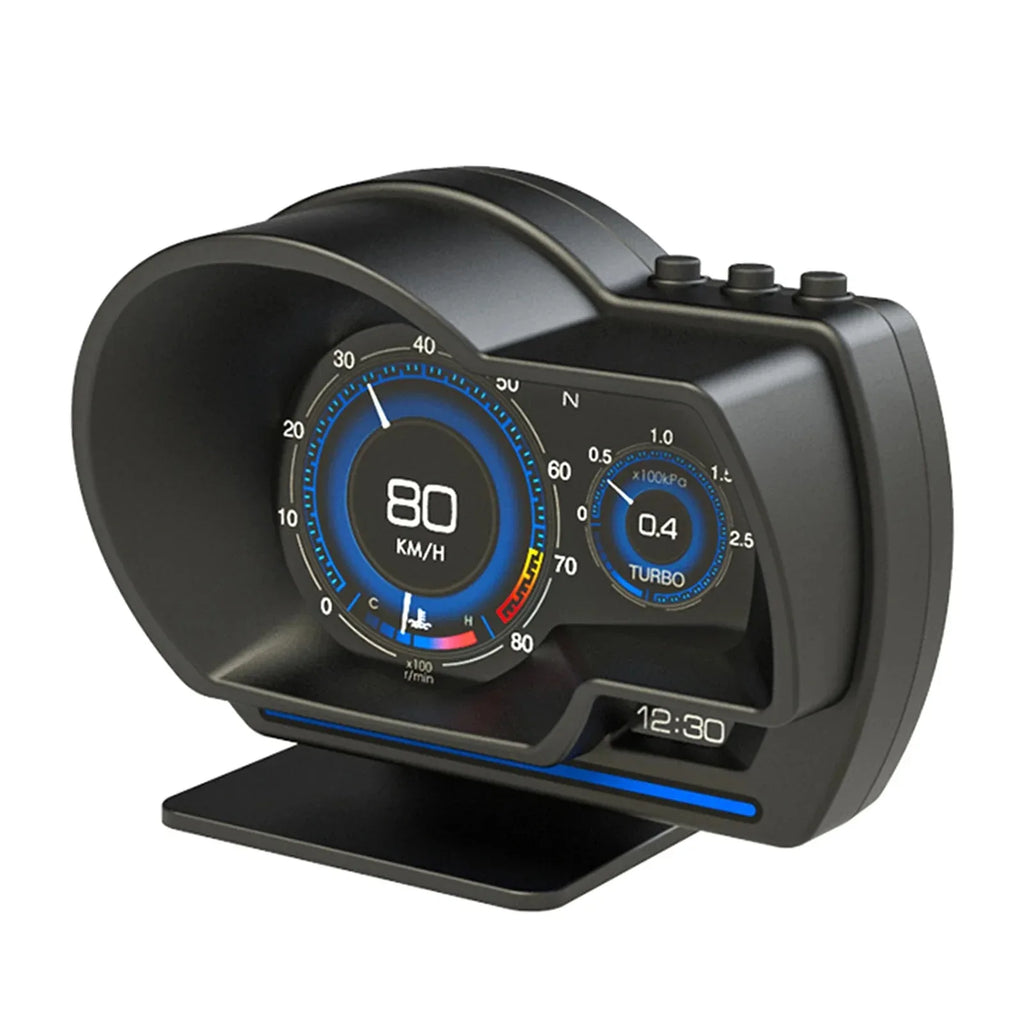 OBD2-bildskärm för bil med Head Up HD-hastighetsmätare och varning för varvtal