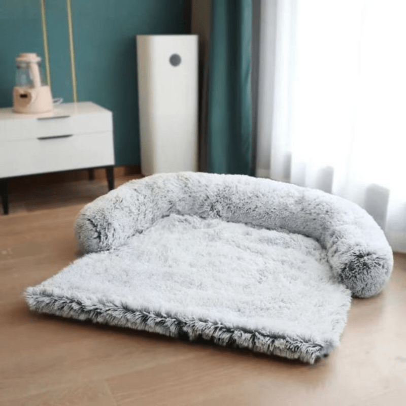 CozyPaw myk kjæledyrsofa med kant for komfortabel søvn og møbelbeskyttelse