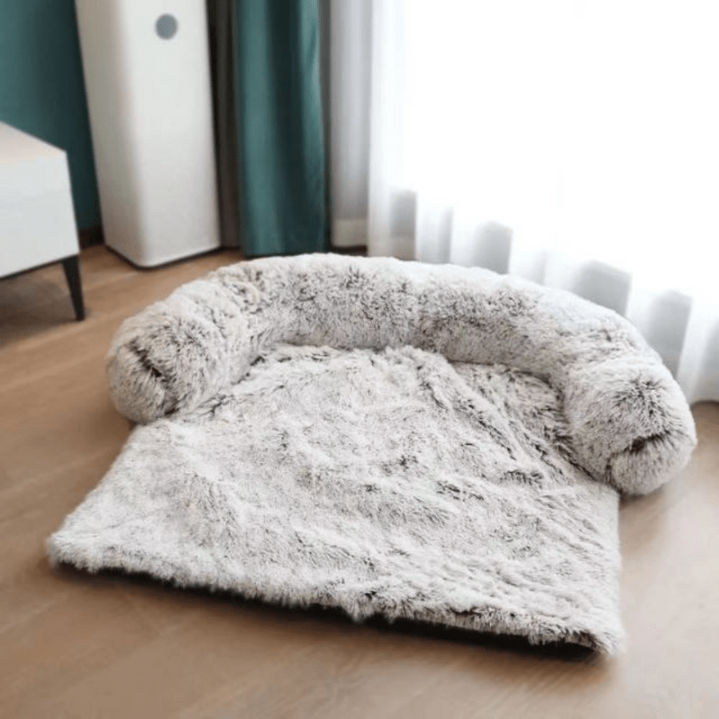 CozyPaw myk kjæledyrsofa med kant for komfortabel søvn og møbelbeskyttelse
