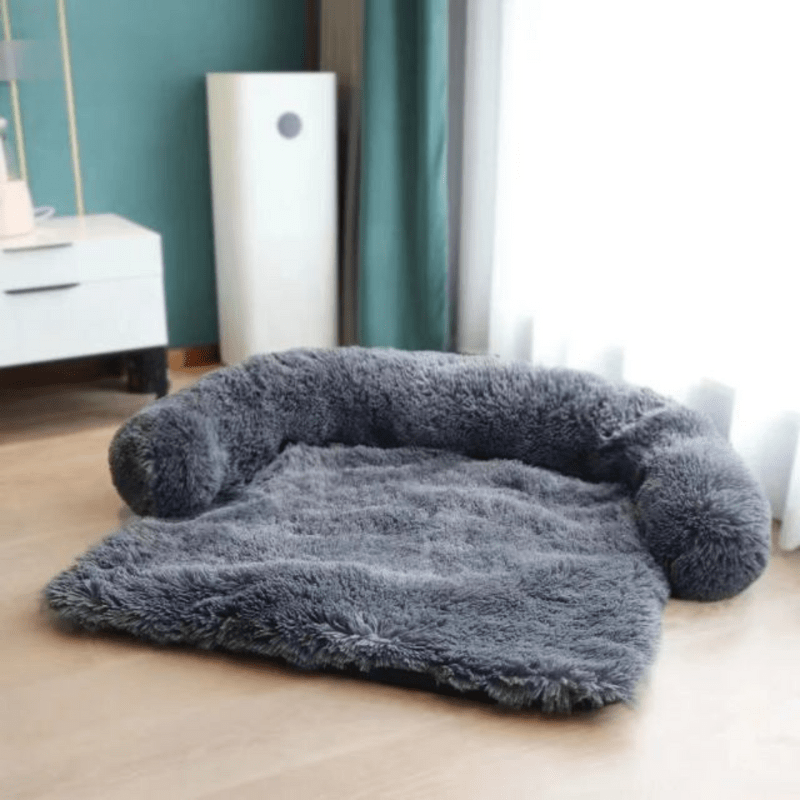CozyPaw myk kjæledyrsofa med kant for komfortabel søvn og møbelbeskyttelse