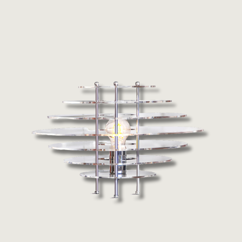Lunaris | Chrome skrivebordslampe med moderne metal og akryl