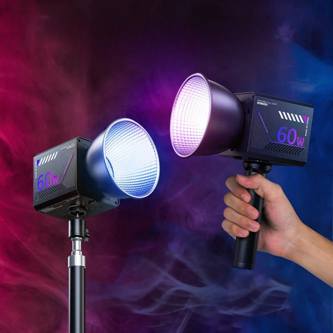 Kompakt RGB-lys til video og streaming på farten