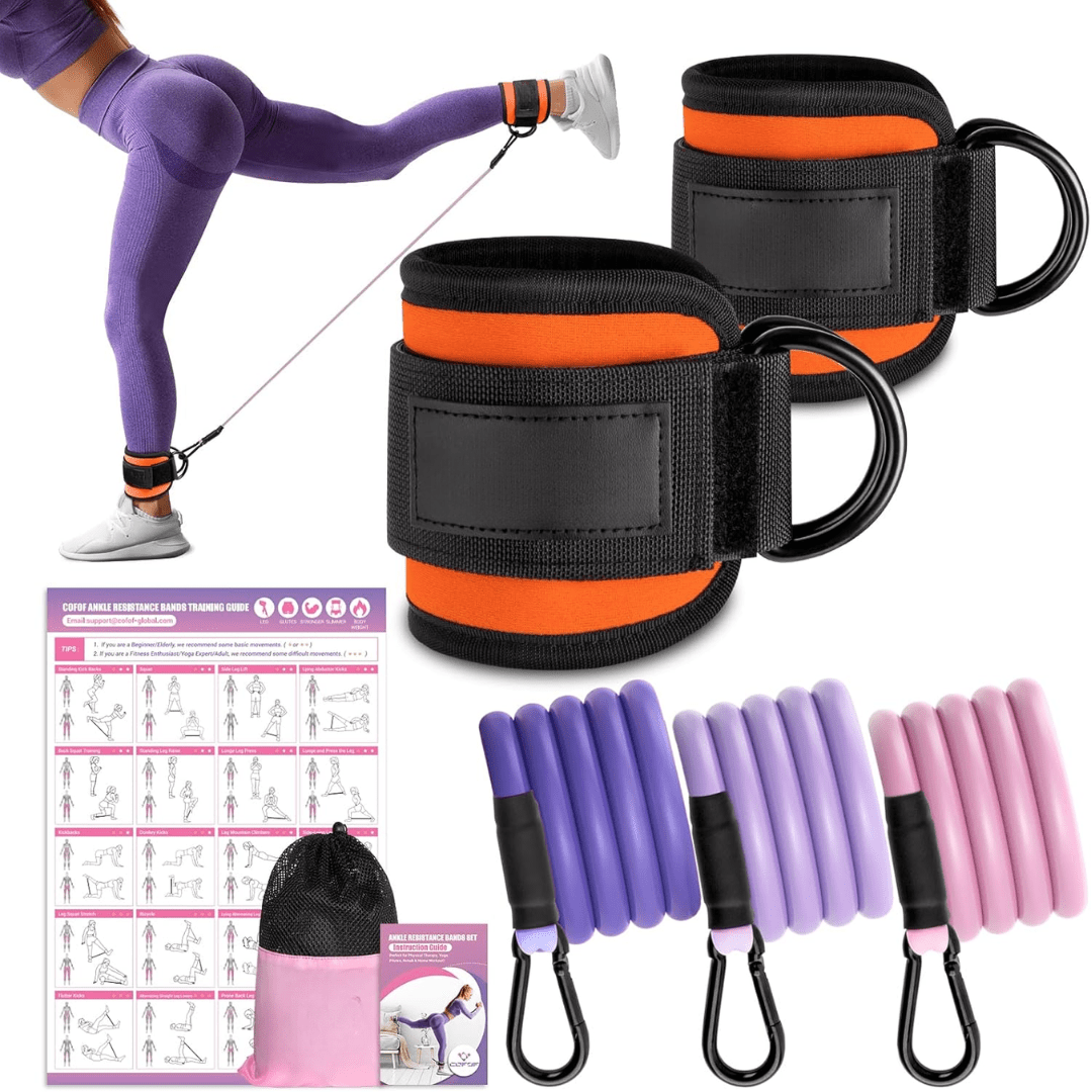 PulseFlex Resistance Bands For Glutes And Hips With Ankle Strap For Home Workouts