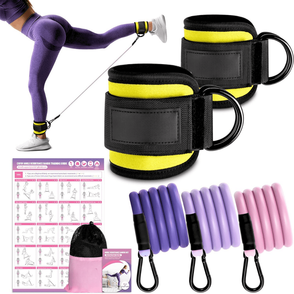 PulseFlex Resistance Bands For Glutes And Hips With Ankle Strap For Home Workouts