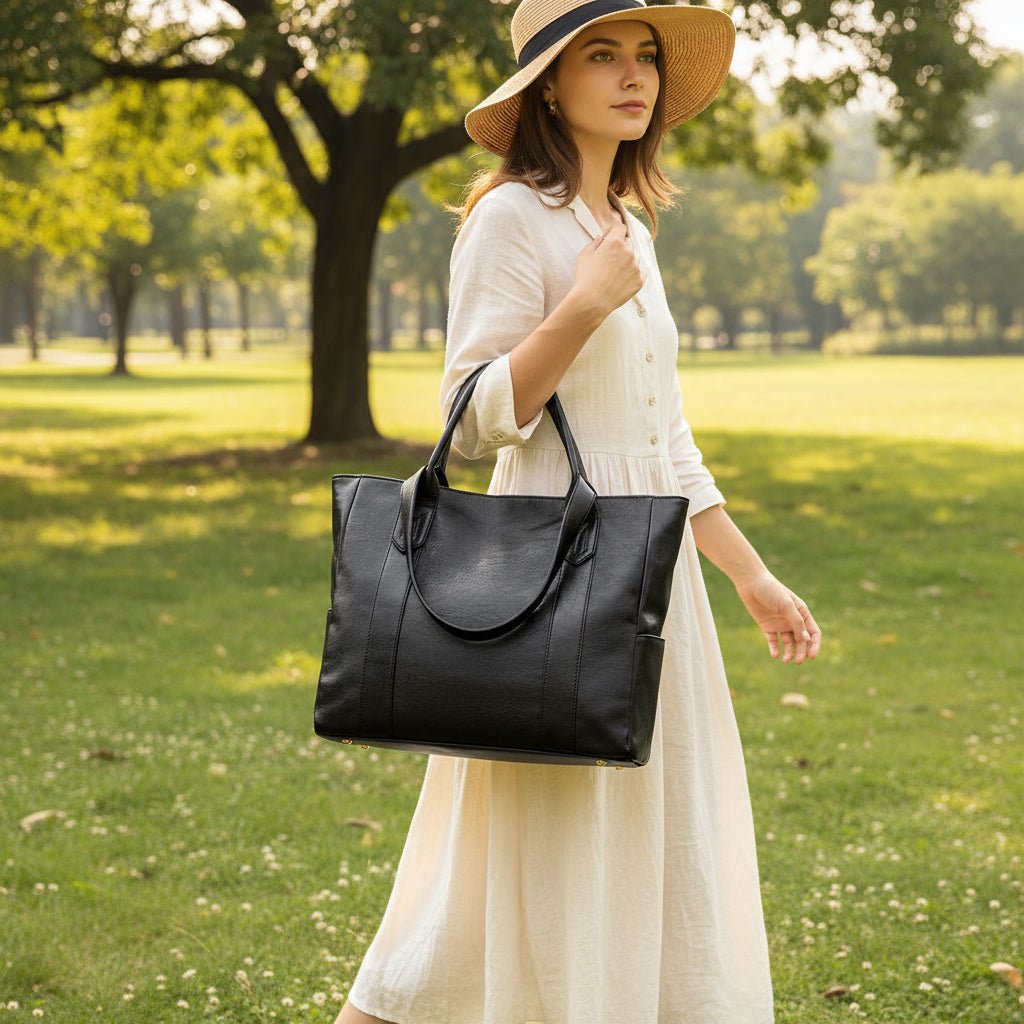 Aurelia Skinn Skulderveske med Retro Sjarm og Glatt Finish