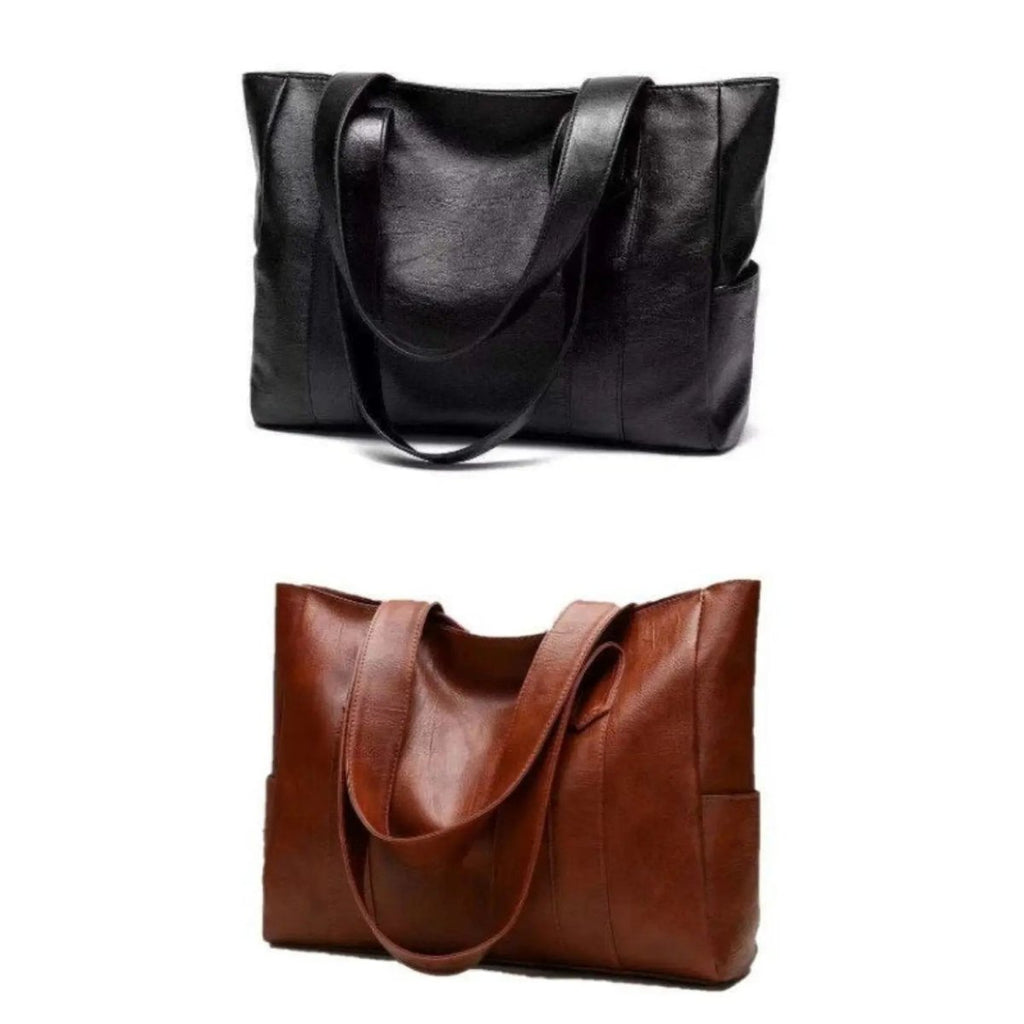 Aurelia Skinn Skulderveske med Retro Sjarm og Glatt Finish