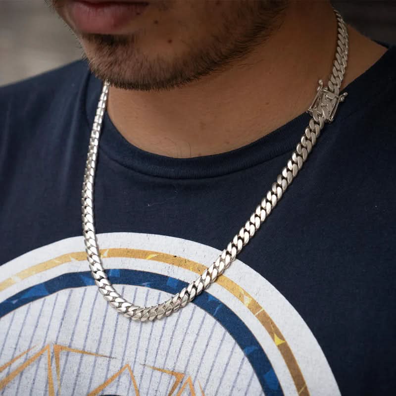 Collana a catena cubana Miami NovaPulse 8mm lucida, dichiarazione per chi ama distinguersi