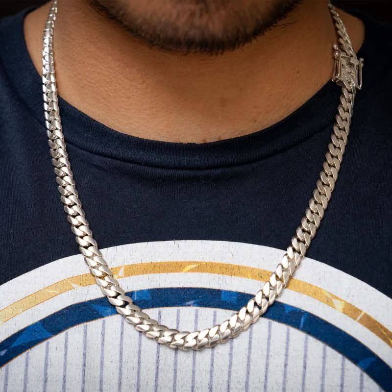 Collana a catena cubana Miami NovaPulse 8mm lucida, dichiarazione per chi ama distinguersi