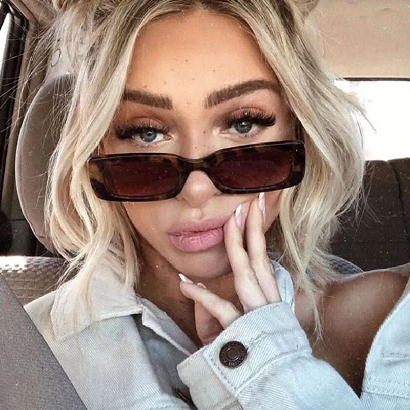 NovaVista Retro Style Rectangular Sunglasses With UV400 Protection For Women
