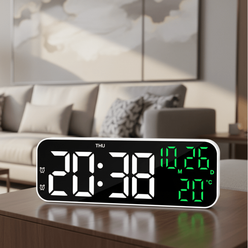 NovaWake Digital LED Alarm Clock With Voice Control And Temp Display For Night Owls