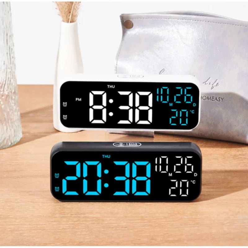 NovaWake Digital LED Alarm Clock With Voice Control And Temp Display For Night Owls