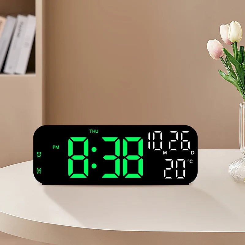NovaWake Digital LED Alarm Clock With Voice Control And Temp Display For Night Owls