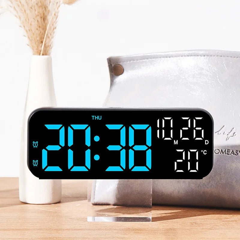 NovaWake Digital LED Alarm Clock With Voice Control And Temp Display For Night Owls