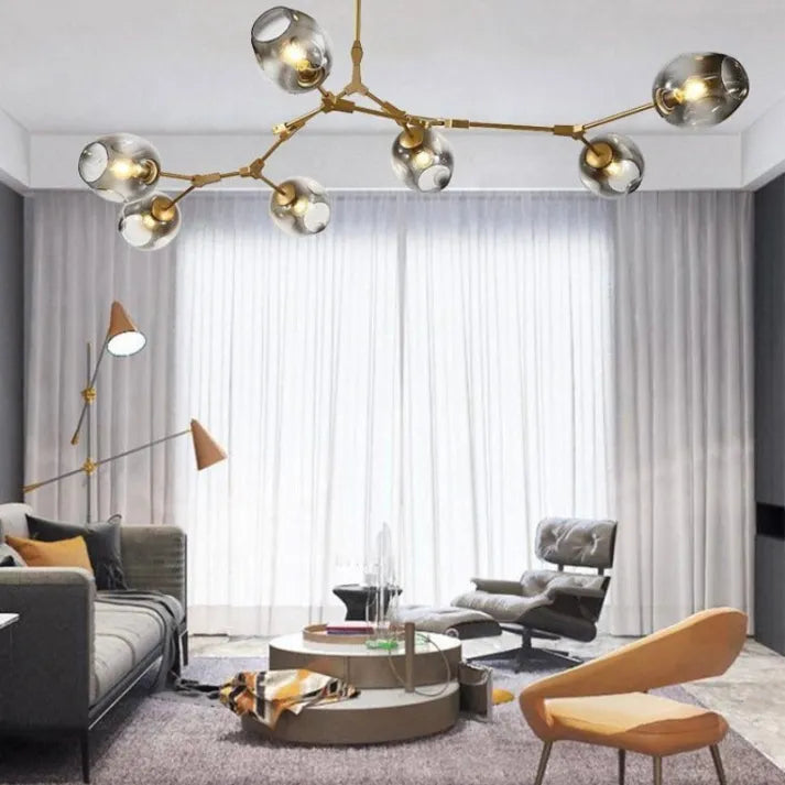 BubbleLight – závěsná lampa Sputnik s skleněnými bublinami