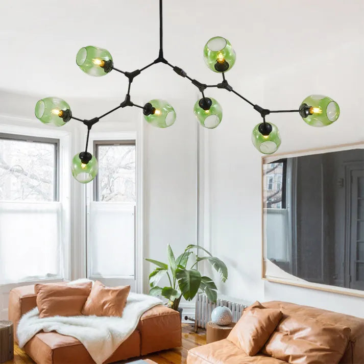 BubbleLight – závěsná lampa Sputnik s skleněnými bublinami