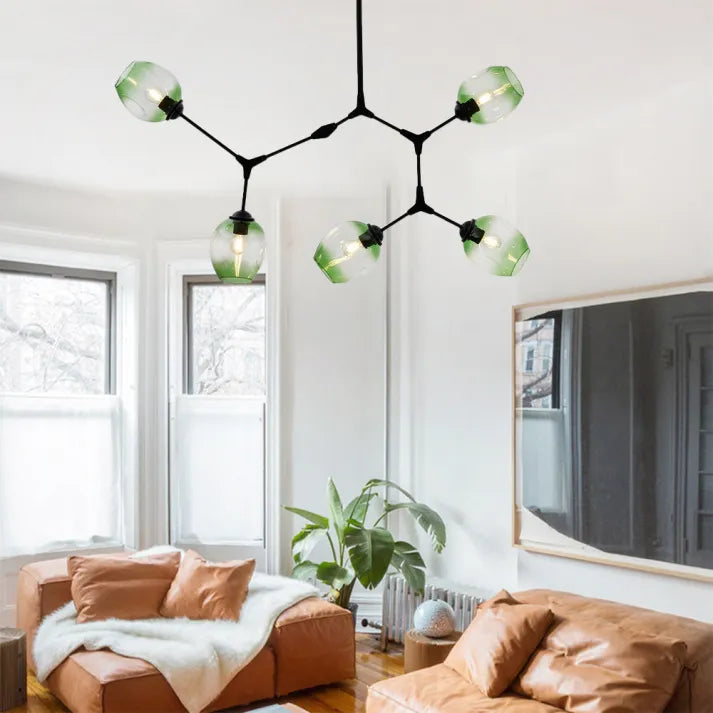 BubbleLight – závěsná lampa Sputnik s skleněnými bublinami