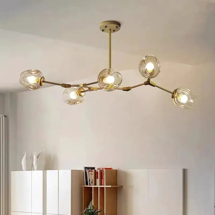 BubbleLight – závěsná lampa Sputnik s skleněnými bublinami