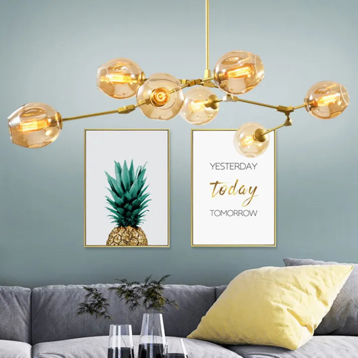 BubbleLight – závěsná lampa Sputnik s skleněnými bublinami