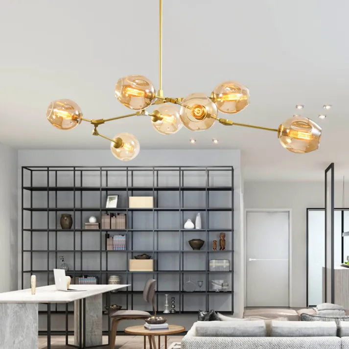 BubbleLight – závěsná lampa Sputnik s skleněnými bublinami