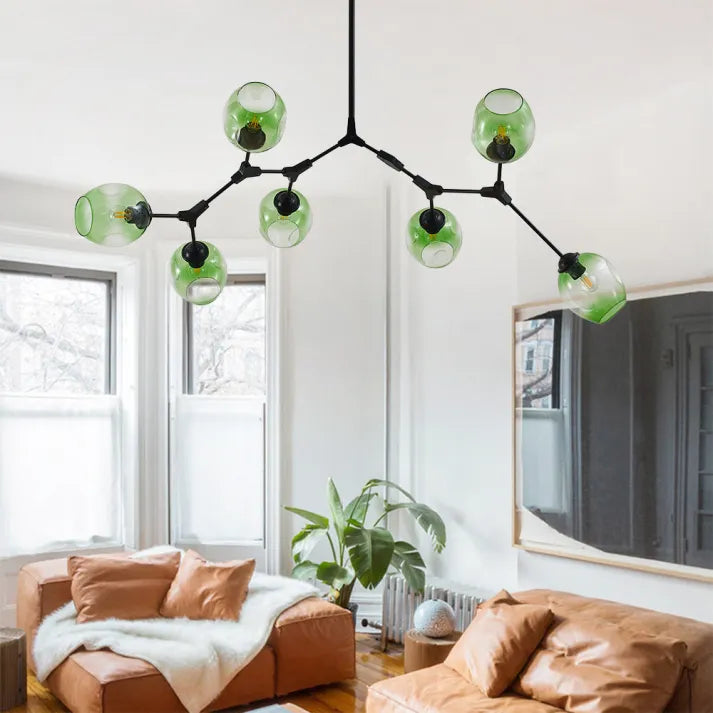 BubbleLight – závěsná lampa Sputnik s skleněnými bublinami