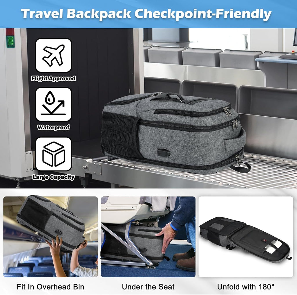 Universeller Laptop- und Lunch-Rucksack mit USB-Anschluss zum Aufladen, wasserdicht