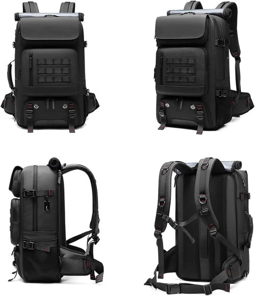 Mochila de viaje impermeable de 50L con puerto de carga USB, lista para llevar en cabina | compagnien