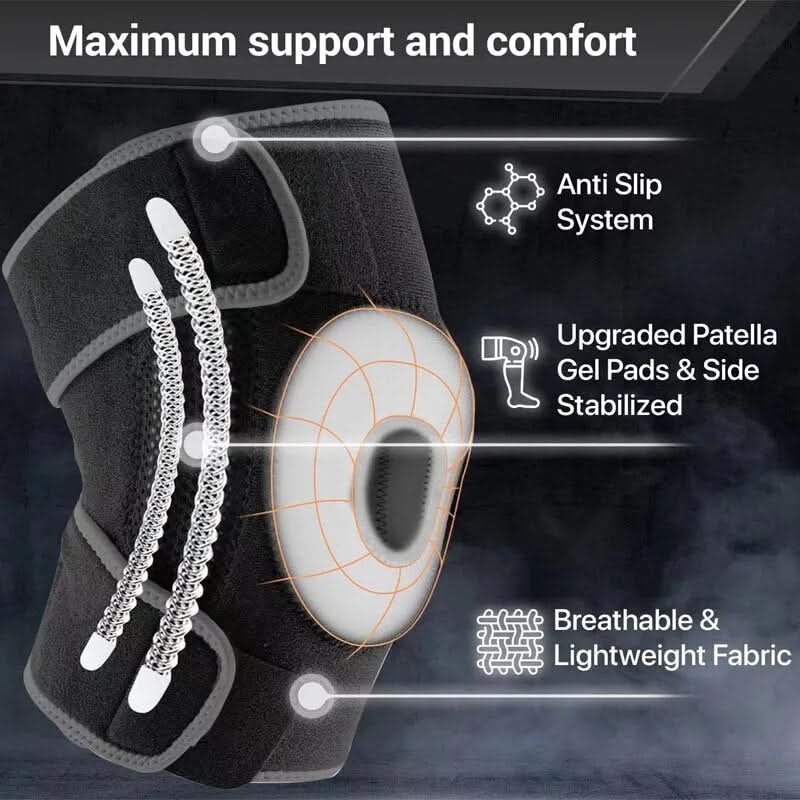 Soporte para rodilla NovaKnee talla extendida ajustable con resorte amortiguador de impacto y comodidad