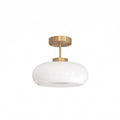 Copper Toned Amber Glass Ceiling Light In Nordic Style