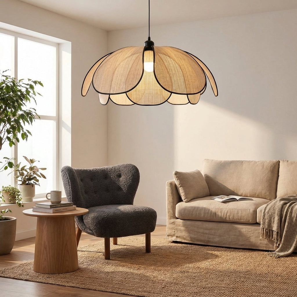 Závěsná lampa s kovovými okvětními lístky ve vintage stylu, 12 palců