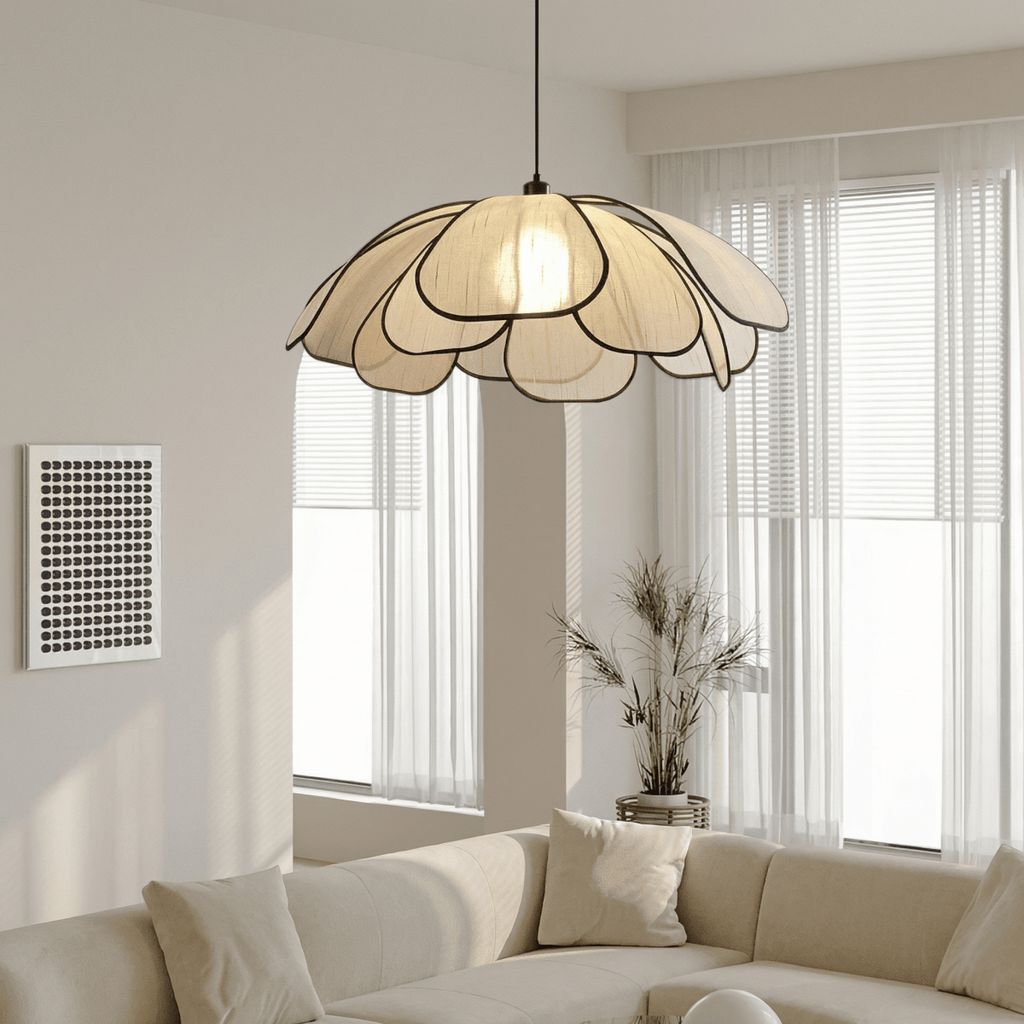 Závěsná lampa s kovovými okvětními lístky ve vintage stylu, 12 palců