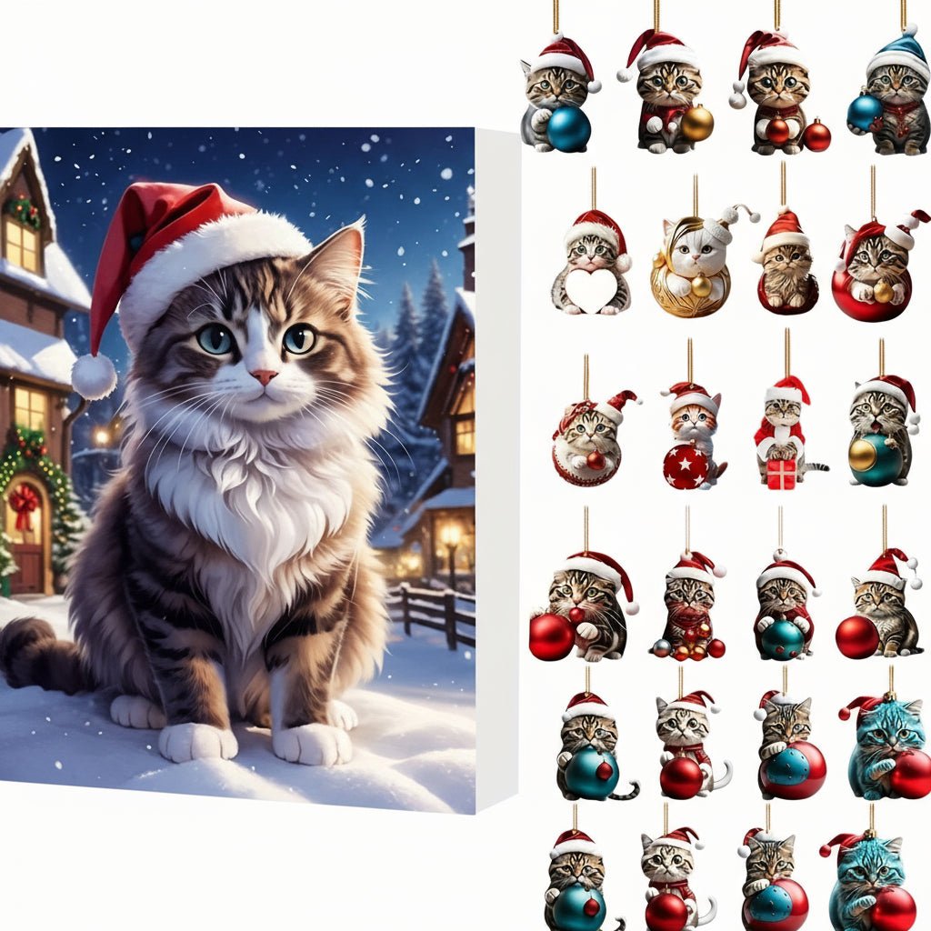 WhiskerWink Vintage Cat Advent Calendar For Cat Lovers At Christmas