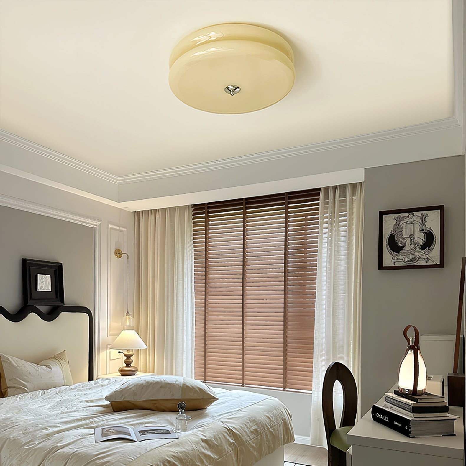 Valeron Vintage Art Deco LED Ceiling Light Fixture