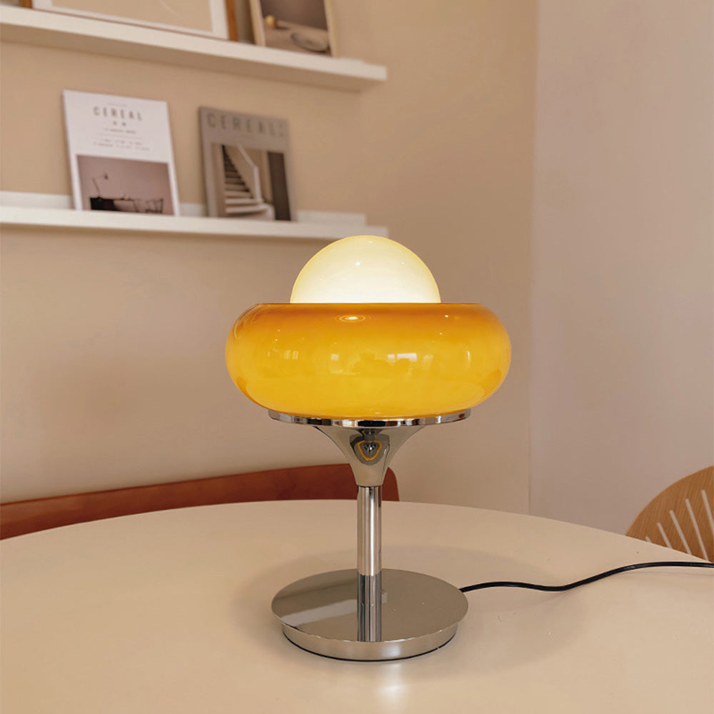 Vintage Glass Table Lamp in Bauhaus Style | Orntli