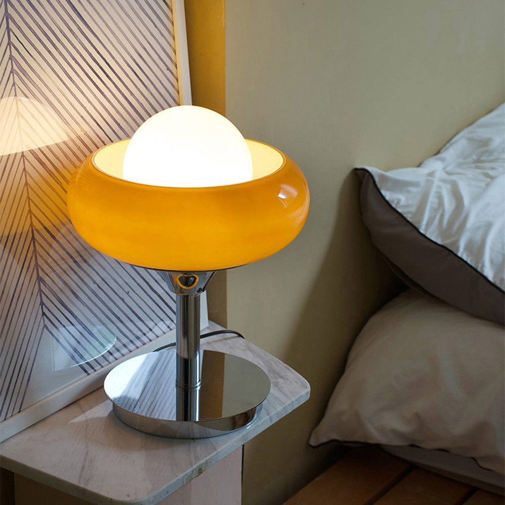 Vintage Glass Table Lamp in Bauhaus Style | Orntli