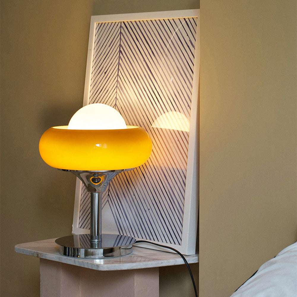 Vintage Glass Table Lamp in Bauhaus Style | Orntli