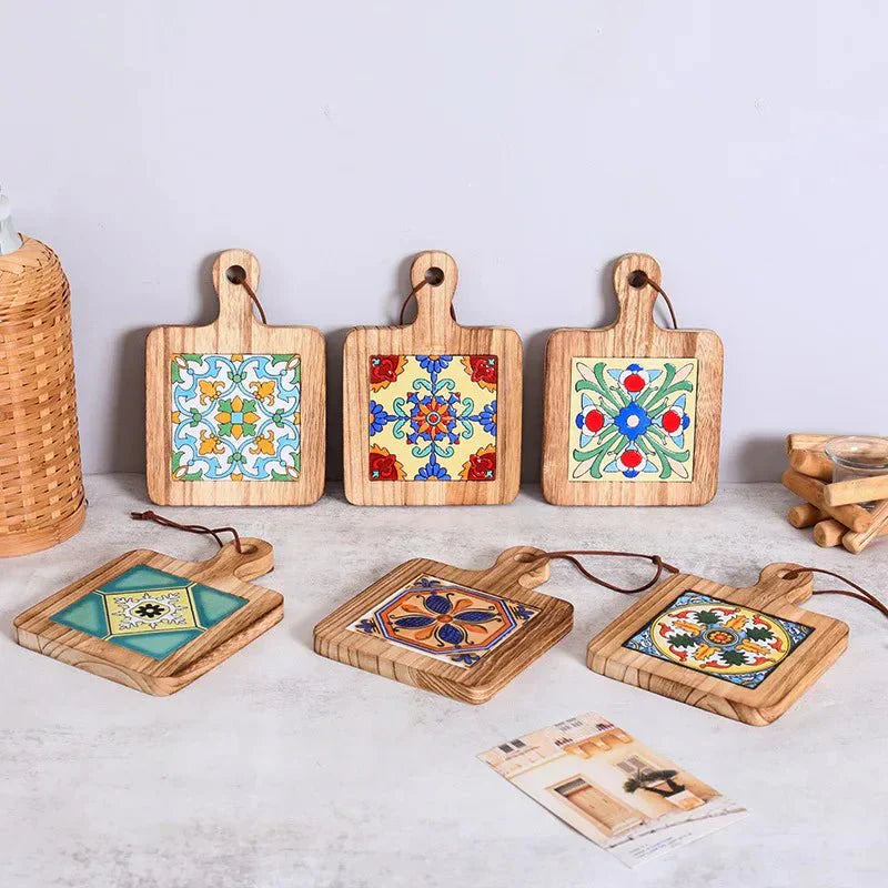 WALDFLOW Wooden Coaster For Pots In Rustic Home Decor