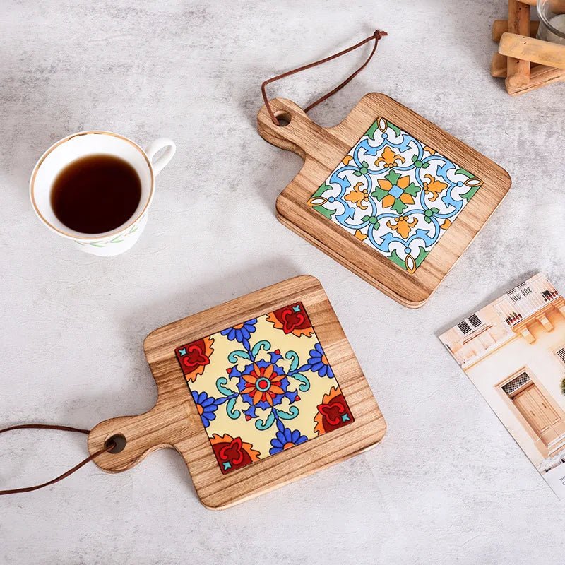 WALDFLOW Wooden Coaster For Pots In Rustic Home Decor