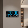 LumenWave digital veggklokke med fjernkontroll, dobbel alarm og temperaturvisning for hjemmet